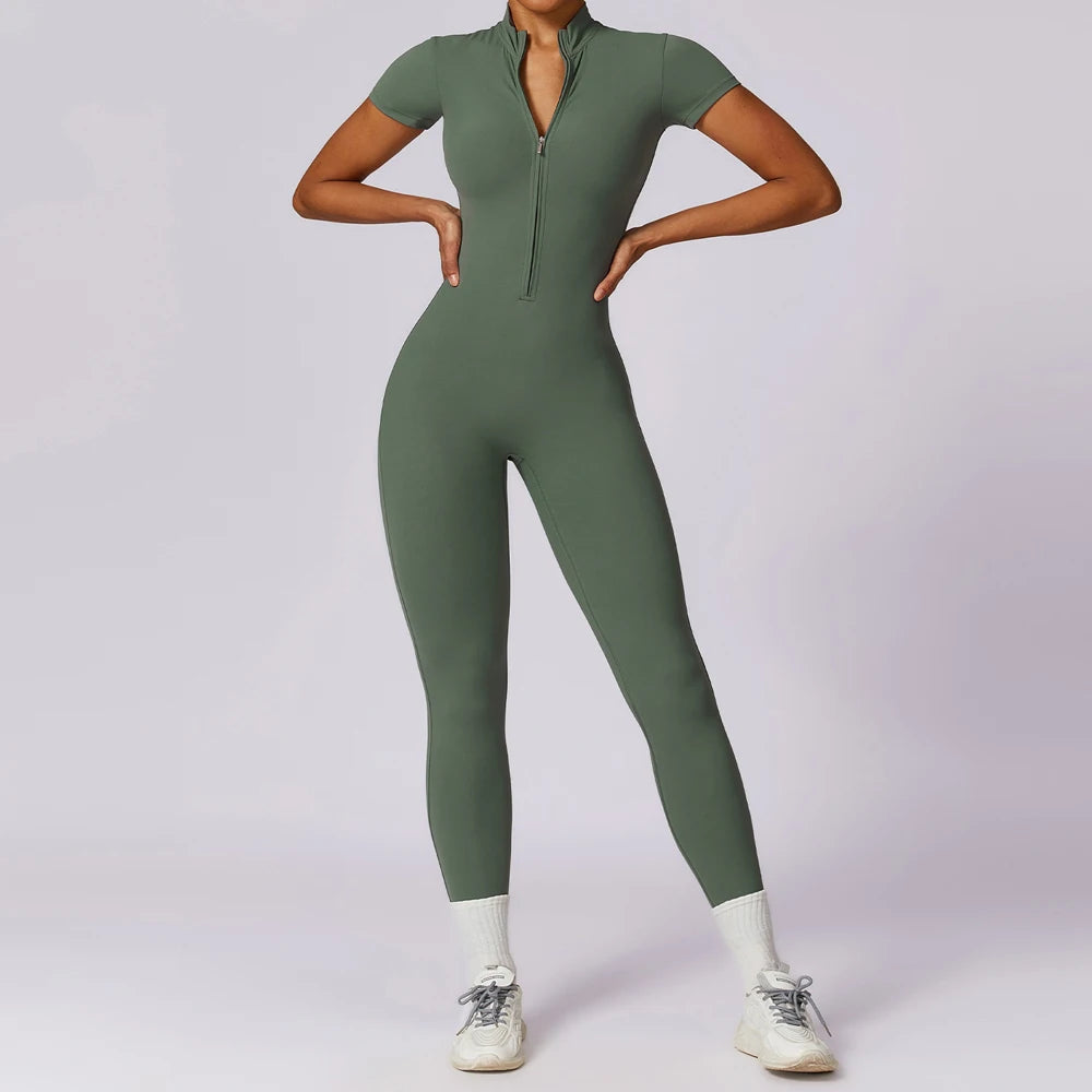 Alisson | Gym Short Sleeve Jump Suit