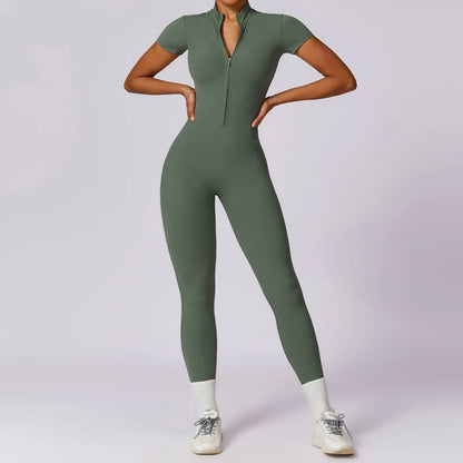 Alisson | Gym Short Sleeve Jump Suit