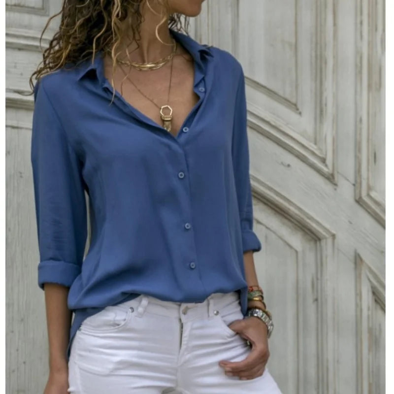 Charlotte | Chiffon Blouse Long Sleeve - TrendHavenCo
