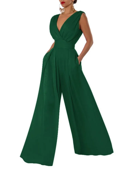 Mylah | Sleeveless Sexy Deep V-neck Jumpsuits