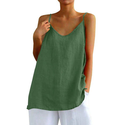 Astrid | Cotton Linen Camisole Vest