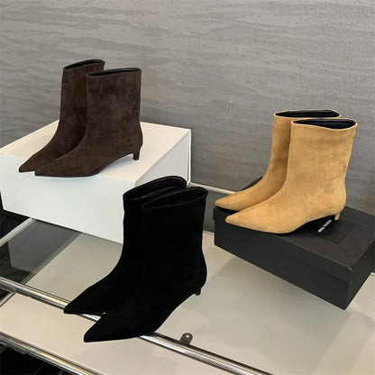 Isabelle | Pointed Toe Ankle Boots - TrendHavenCo