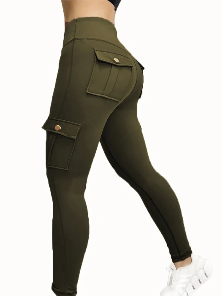 Pockets Gym Leggings Women High Waist Fashion Fitness Pants Skinny Stretch Outdoors Comfortable Sport Leggings - TrendHavenCo