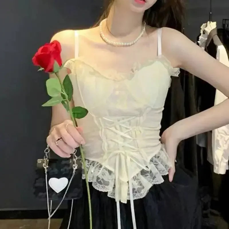 Cassandra | Sexy Crop Top Corset Lace Bandage T-shirt