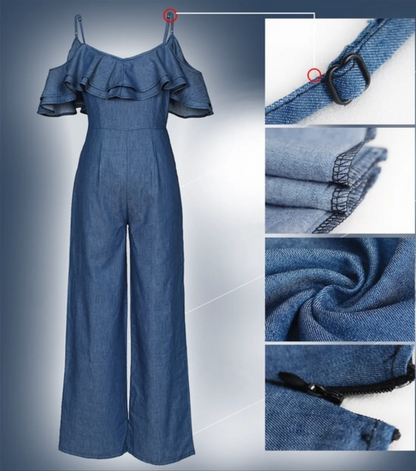 Winnie | Ruffled Straps Romper with Belt