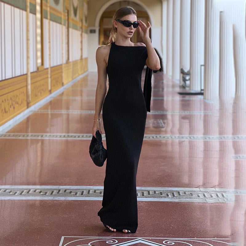 Nicole | Sexy Solid O-Neck Sleeveless Dress