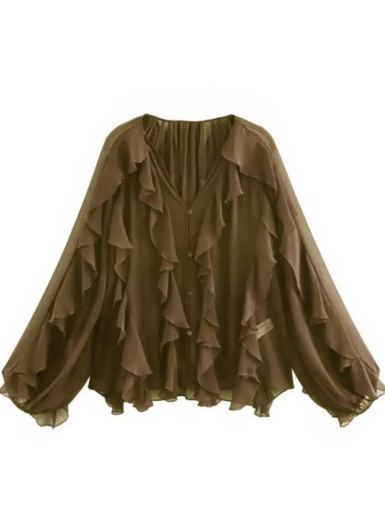 Briella | Loose Long Sleeve Layered Ruffles Blouses