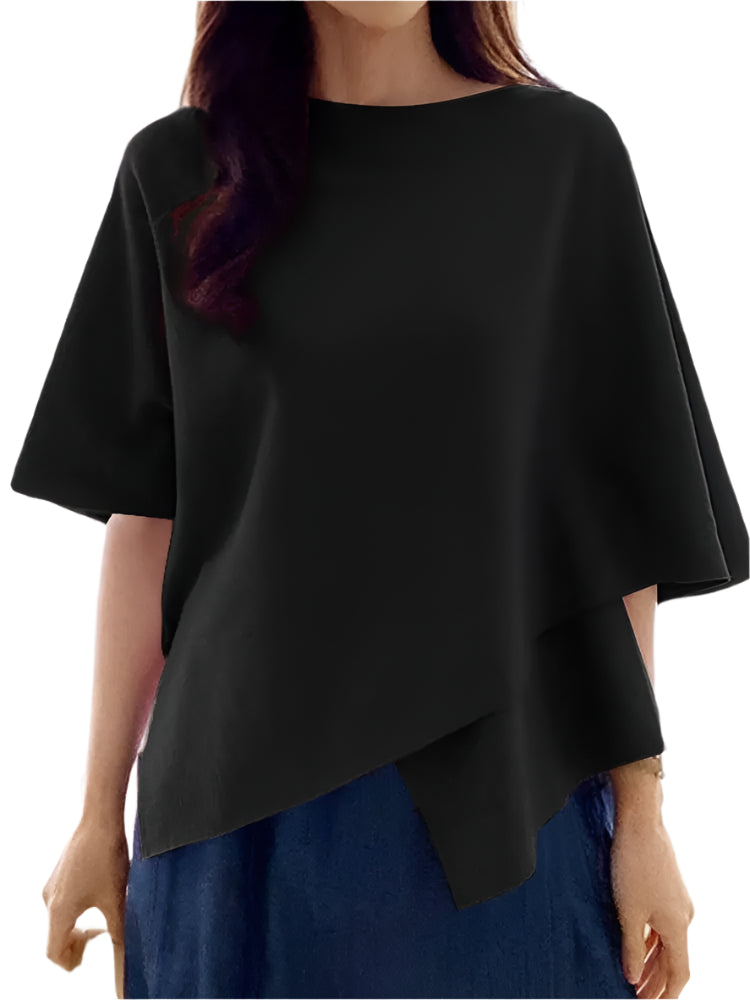 Mariah | 3/4 Sleeve Ruffle Hem Top Shirt