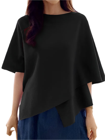Mariah | 3/4 Sleeve Ruffle Hem Top Shirt