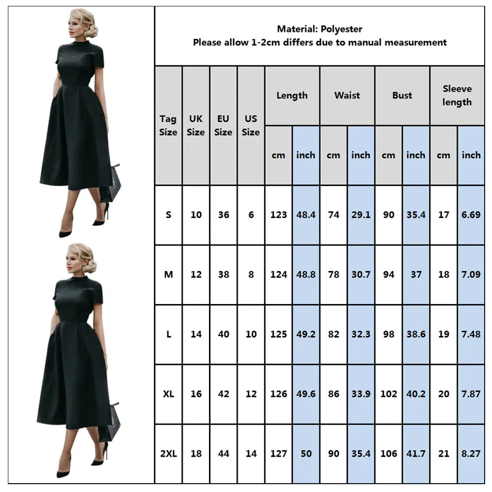 Selena | Half High Collar High Waist A-Line Dress
