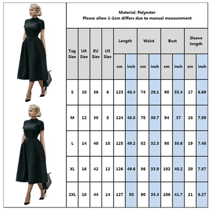 Selena | Half High Collar High Waist A-Line Dress