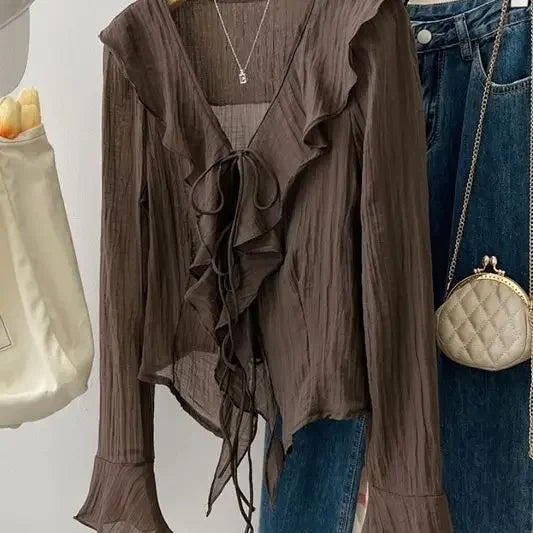 Anya | Ruffled Flared Shirts Blouse