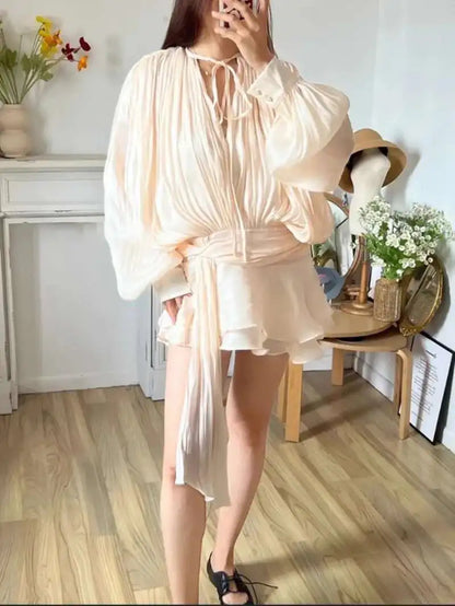 Mckenna | Solid Blouse Mini Dress