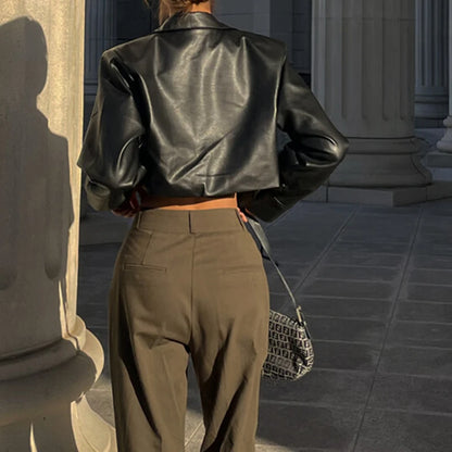 Valeria | Faux Leather Short Jacket