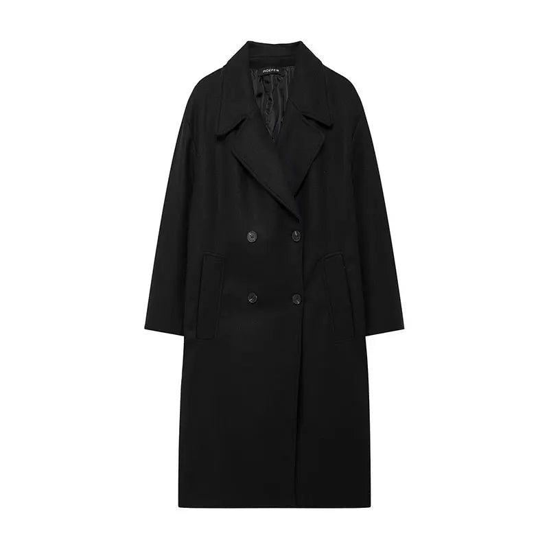 Ariella | Winter Coat Lapel Double Breasted Long Cardigan