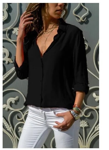Charlotte | Chiffon Blouse Long Sleeve - TrendHavenCo