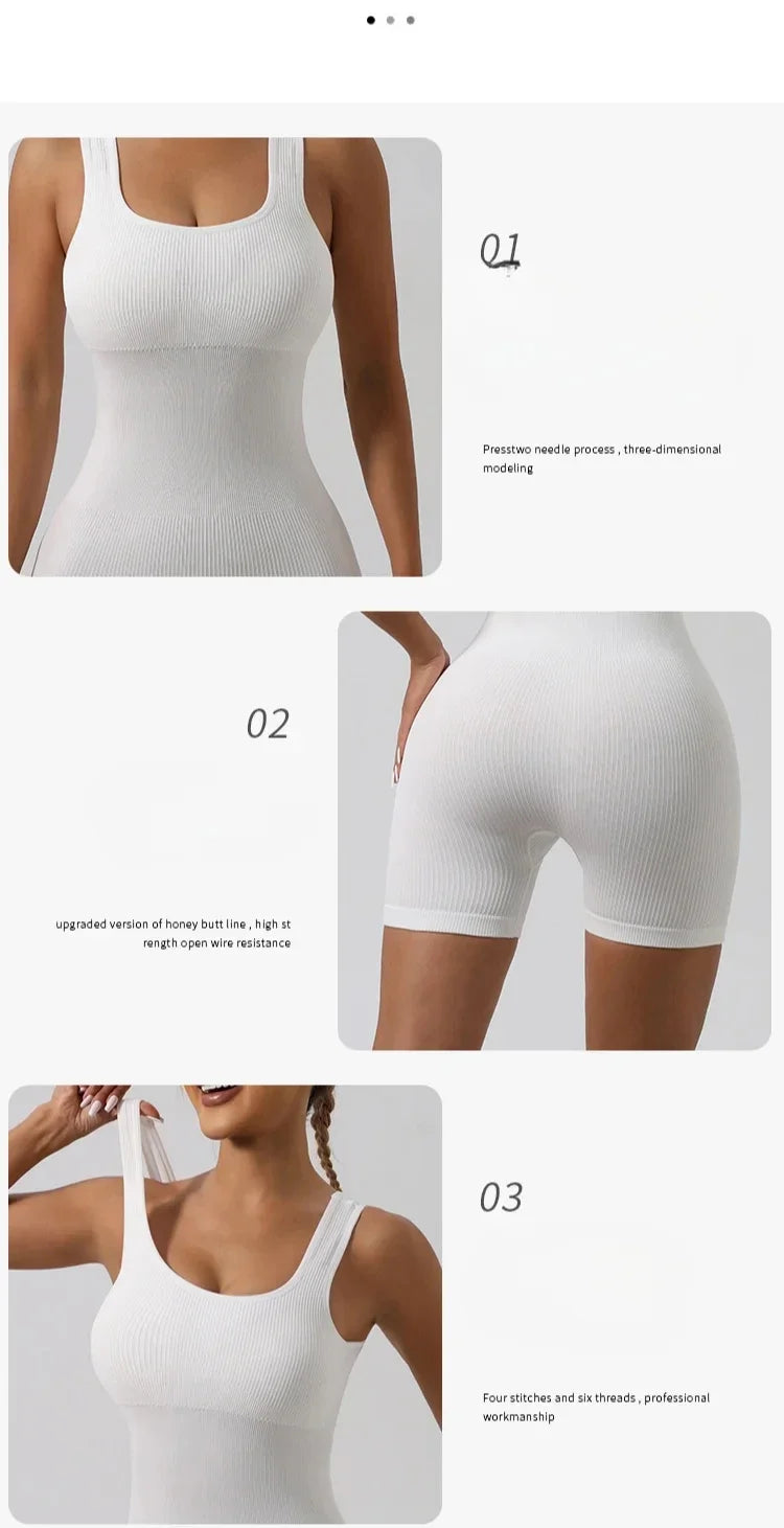 Jacqueline | Short Sleeved Dance Fitness Tight Jumpsuit