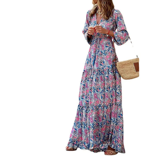 Lucille | Flower Bohemian Long Maxi Dress