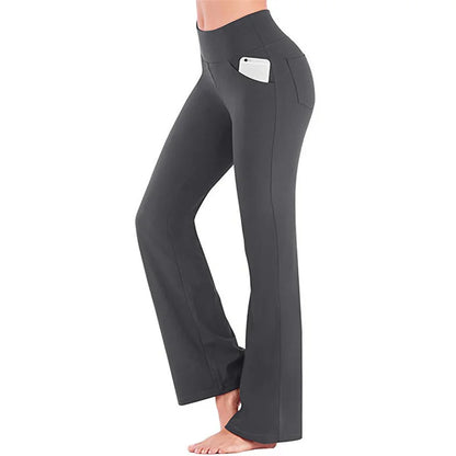 Elegant Women's Pants Palazzo Flared Wide Killer High Waist OL Ladies Career Long Trousers - TrendHavenCo