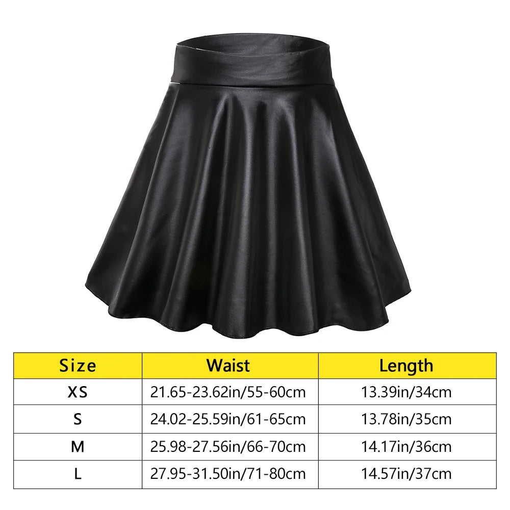 High Waist Elastic Mini Short Skirt Women Faux Leather Skirts - TrendHavenCo