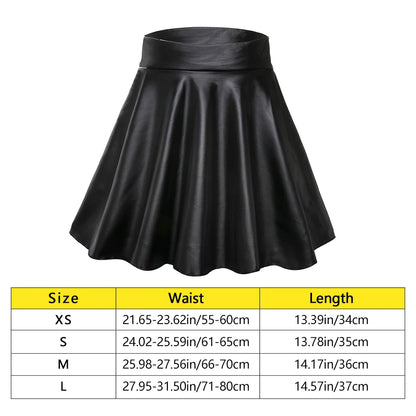 High Waist Elastic Mini Short Skirt Women Faux Leather Skirts - TrendHavenCo