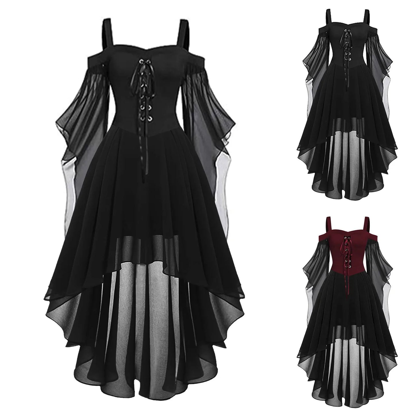 Palmer | Gothic Style Vintage Midi Medieval Dress