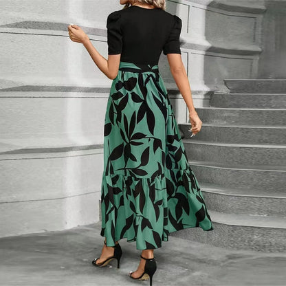 Amy | High Waist Floral Print Dress