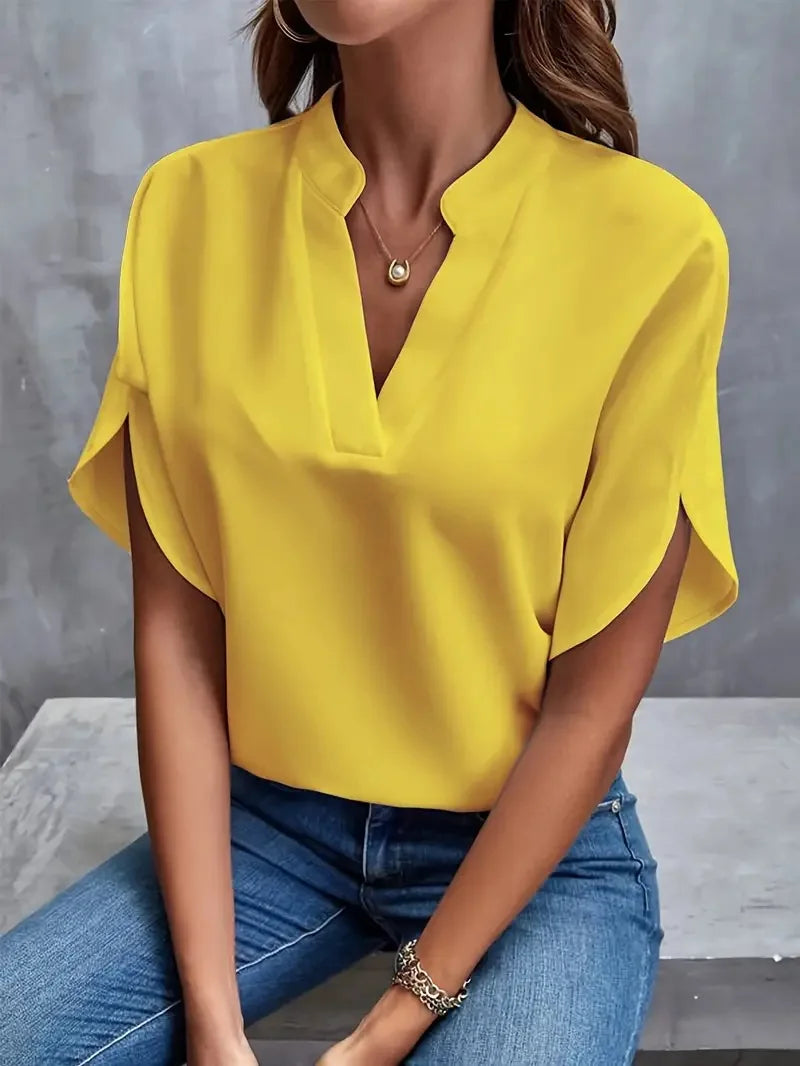 Maria | Casual Loose Solid Shirt Blouse - TrendHavenCo