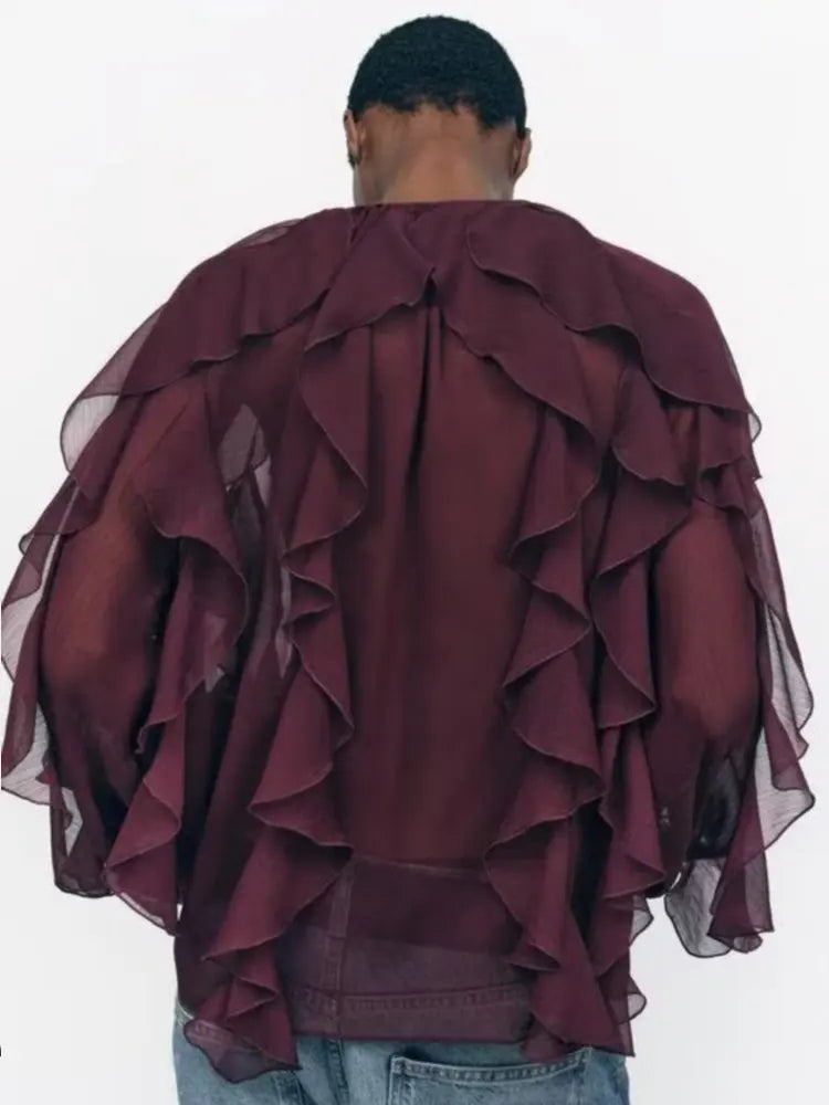 Briella | Loose Long Sleeve Layered Ruffles Blouses