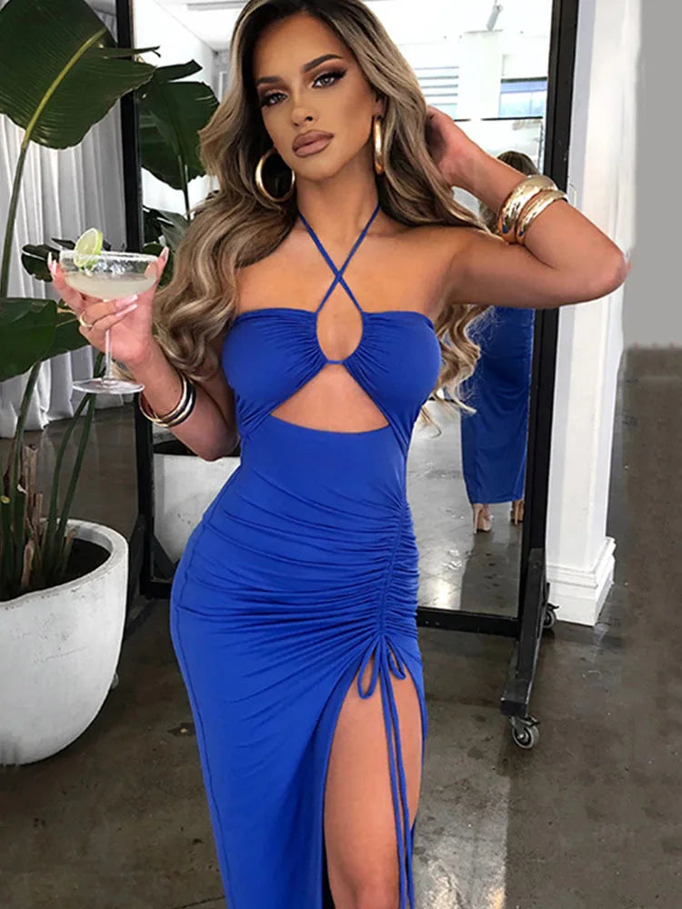 Wren | Sleeveless Sexy Midi Backless Dress