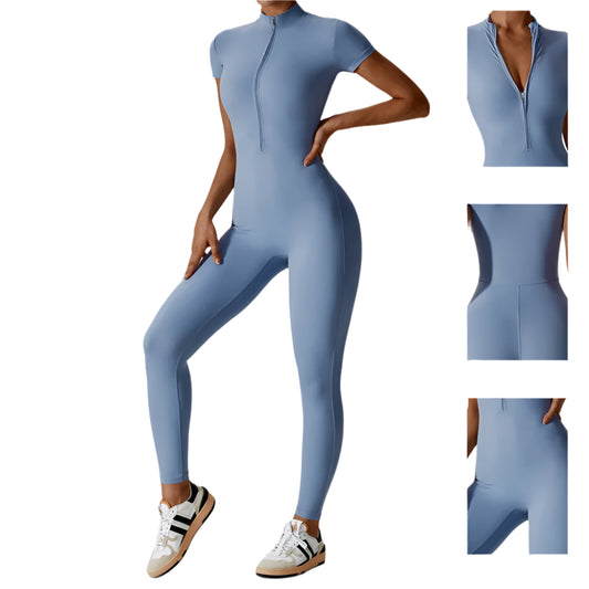 Alisson | Gym Short Sleeve Jump Suit