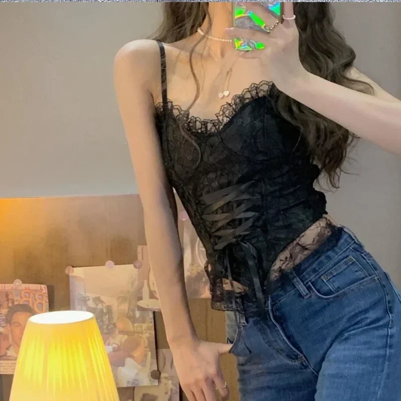 Cassandra | Sexy Crop Top Corset Lace Bandage T-shirt