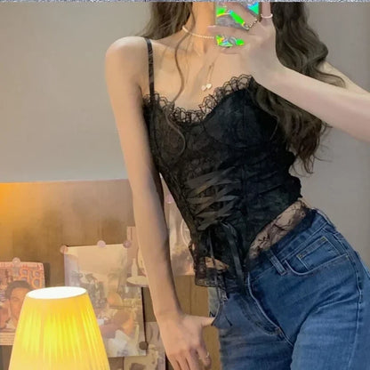 Cassandra | Sexy Crop Top Corset Lace Bandage T-shirt