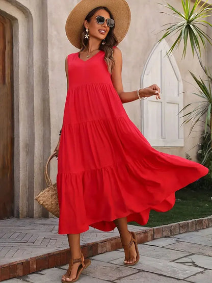 Milani | Beach Long V-neck Loose Dress