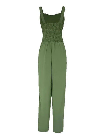 Aria | Square Neck Spaghetti Strap Wide Leg Jumpsuits