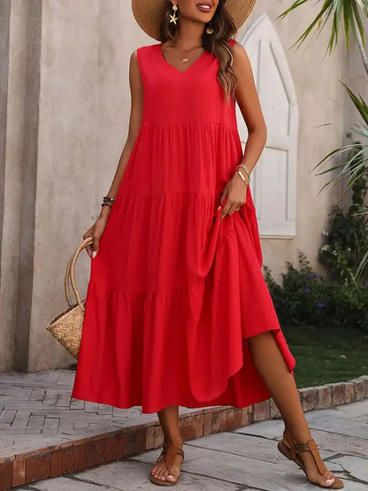 Milani | Beach Long V-neck Loose Dress