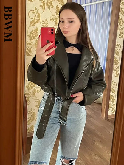 Reese | Oversized Loose Pu Faux Leather Short Jacket
