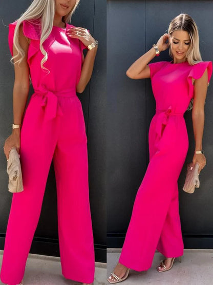 Arlette | Short Sleeve Wide Leg Jumpsuit