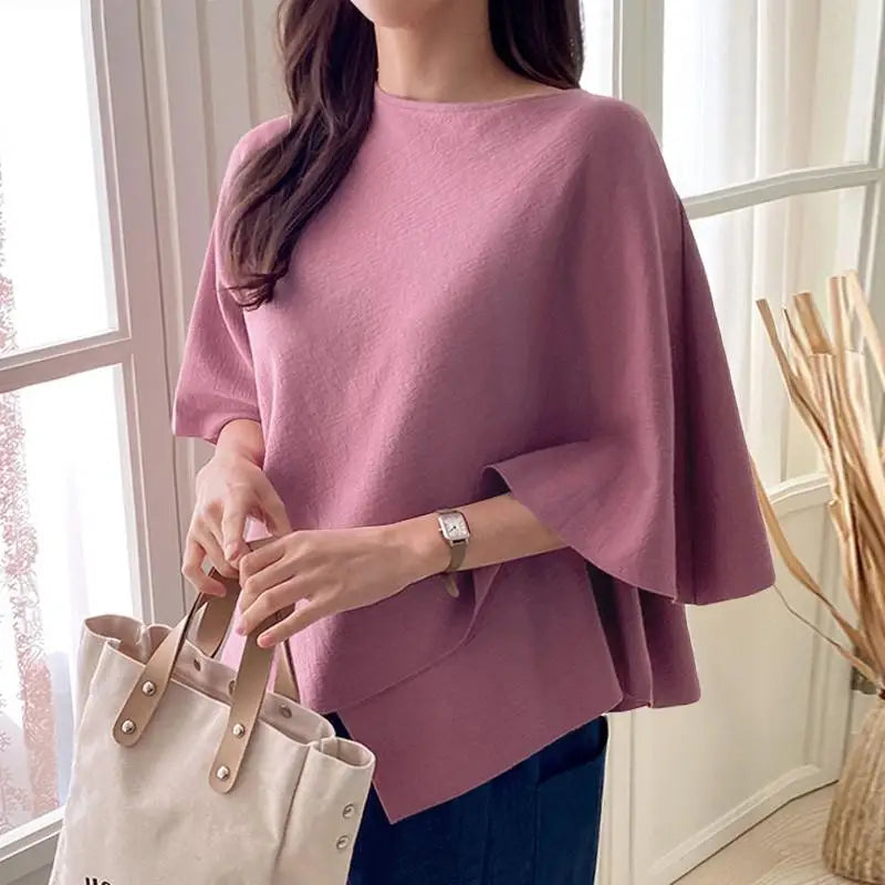 Mariah | 3/4 Sleeve Ruffle Hem Top Shirt