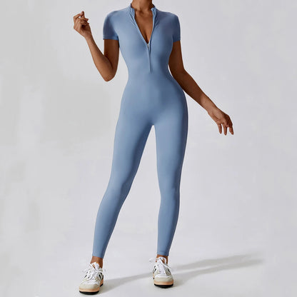 Alisson | Gym Short Sleeve Jump Suit