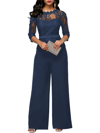 Gabrielle | short sleeved lace jumpsuit