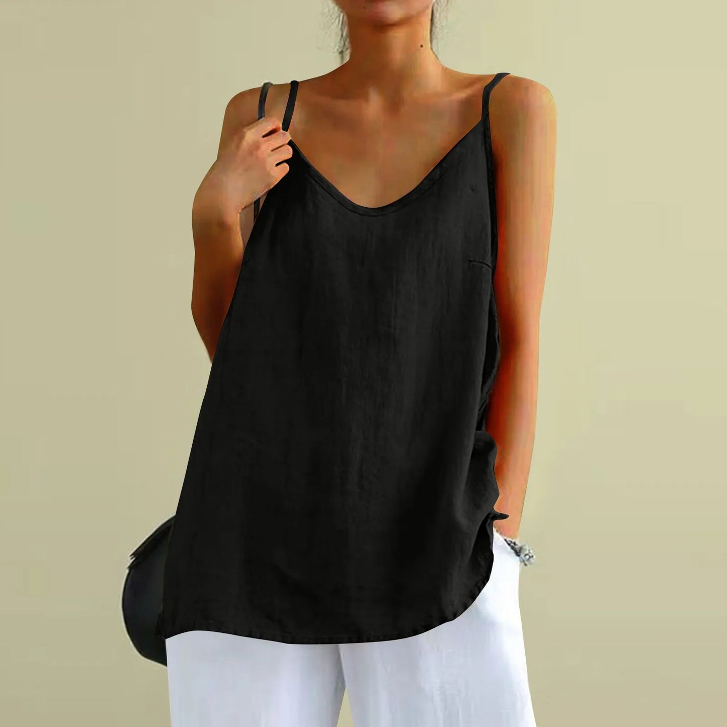 Astrid | Cotton Linen Camisole Vest