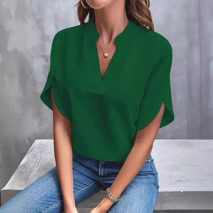 Maria | Casual Loose Solid Shirt Blouse - TrendHavenCo