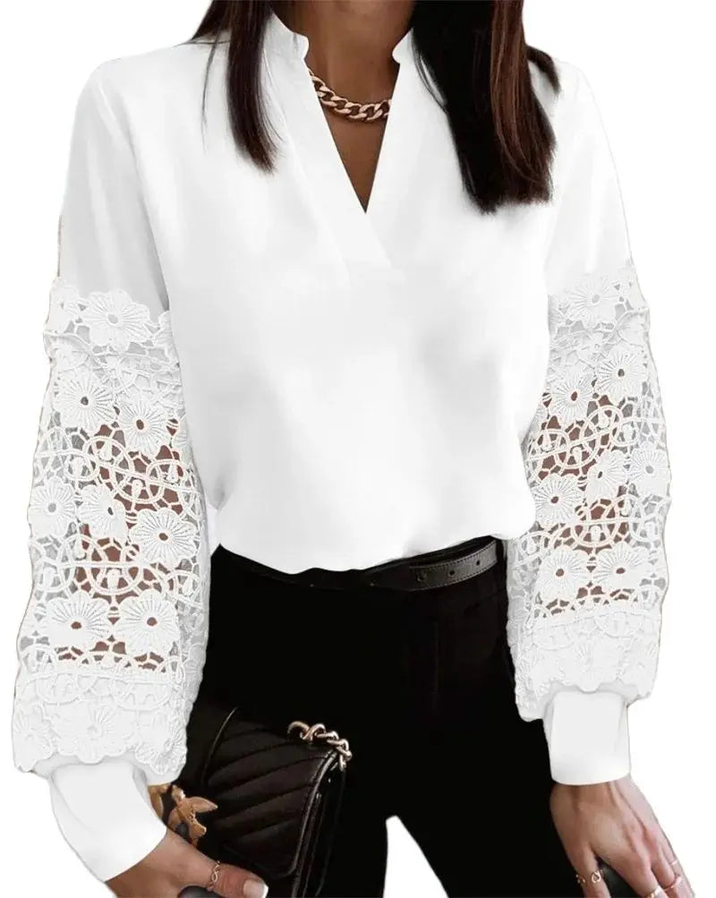 Vanessa | See-through Lace Shirt - TrendHavenCo