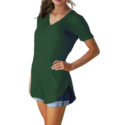Xiomara | V-neck short sleeve loose T-shirt