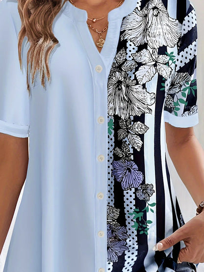 Matilda | Plus Size Striped Print Blouse