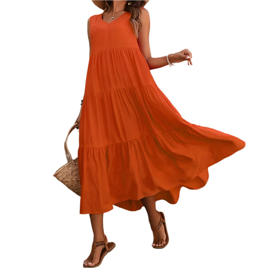 Milani | Beach Long V-neck Loose Dress
