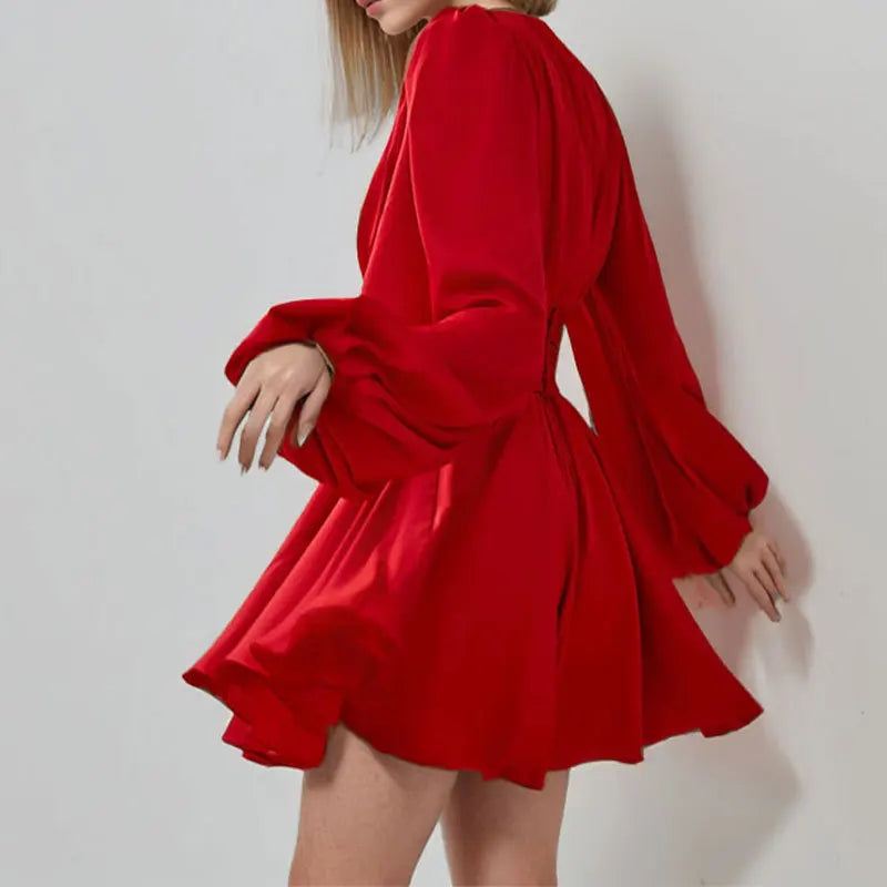 Diana | V-neck Sexy Short Skirts Dress