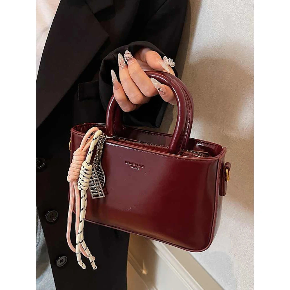 Audrey | Top-handle Single Shoulder Bags with Pendant - TrendHavenCo