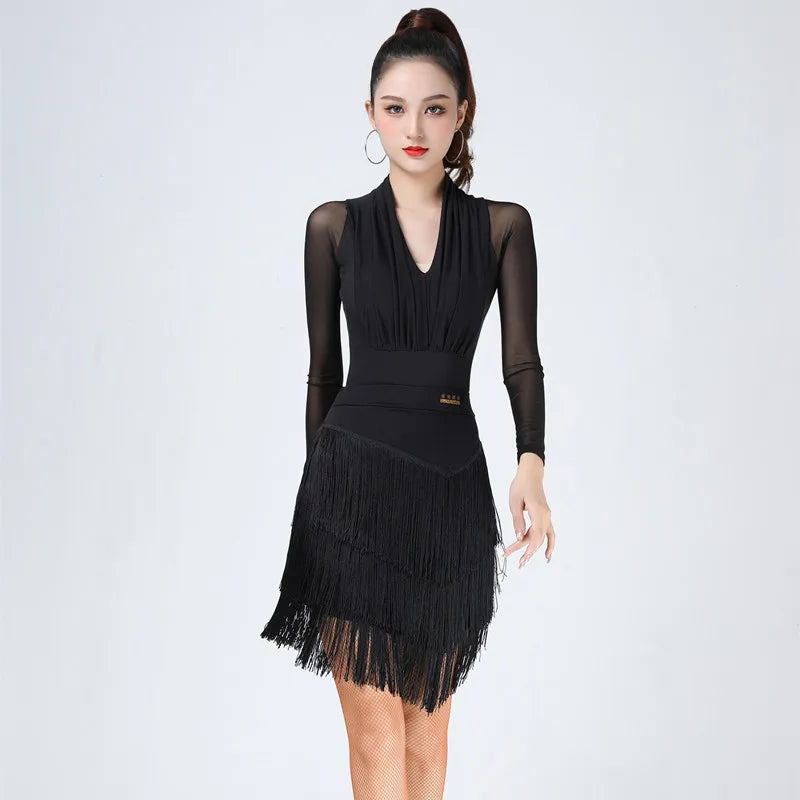 Rebecca | Latin Dance Tassel Dress
